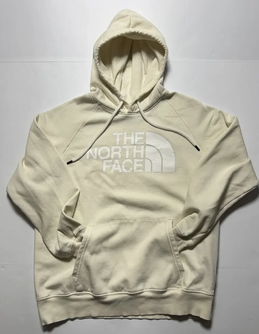 The North Face Beige Logo Graphic Print Pullover Hoodie Men's Size M